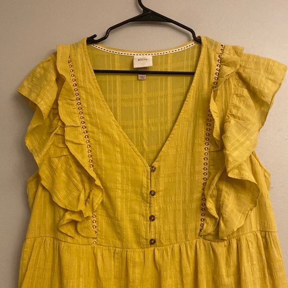 ⭐️Knox Rose Mustard Yellow Flutter Sleeves Mini Dress size XXL - Picture 4 of 12